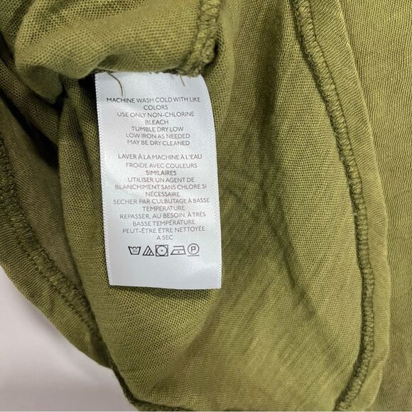 Free People Olive Green Sunny Days Ahead Tee Shirt Top M - Picture 7 of 8